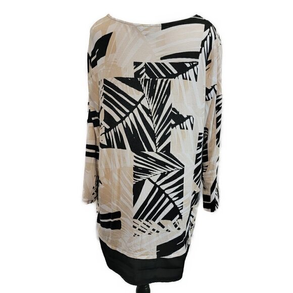 Chico's Neutral Fusion Woven-Hem Tunic - sz Large - Picture 3 of 7